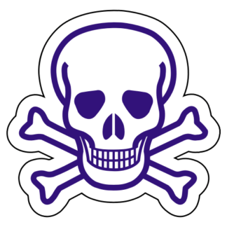 Skull Cross Bones Sticker (Purple)
